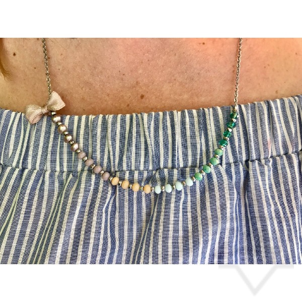 Ръчно изработено колие Jewelry by Emilya-ribbon rainbow