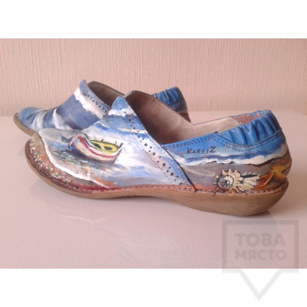 Дизайнерски дамски обувки Kareez Art Line - Море
