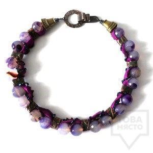 Ръчно изработено колие Katano - lilac agate