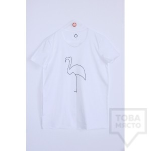 Дамска тениска Кръгче - Фламинго