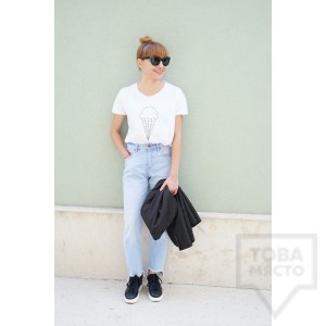 Дамска тениска Кръгче - Сладолед