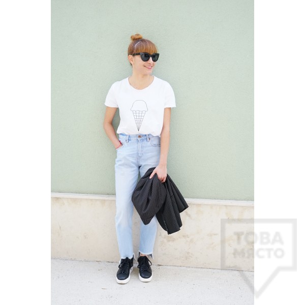 Дамска тениска Кръгче - Сладолед