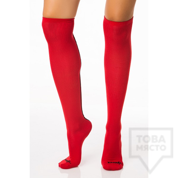 ДАМСКИ ДЪЛГИ ЧОРАПИ KRAKME - HOT LINE RED