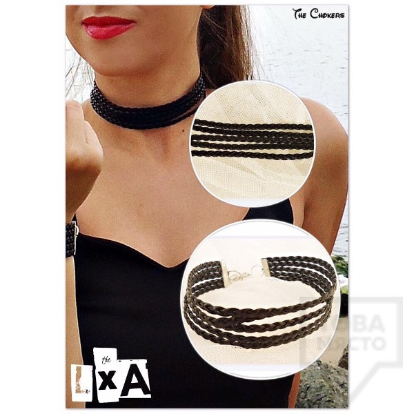 Дизайнерско колие LXA - Black Chocker