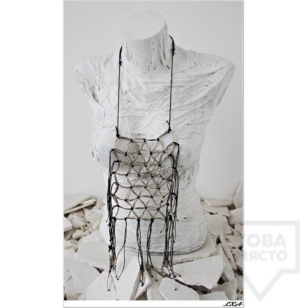 Дизайнерско колие LXA - Cell Phone Necklace Holder Silver