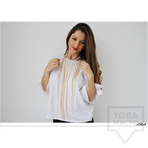 Дизайнерско колие LXA - Golden Pearls