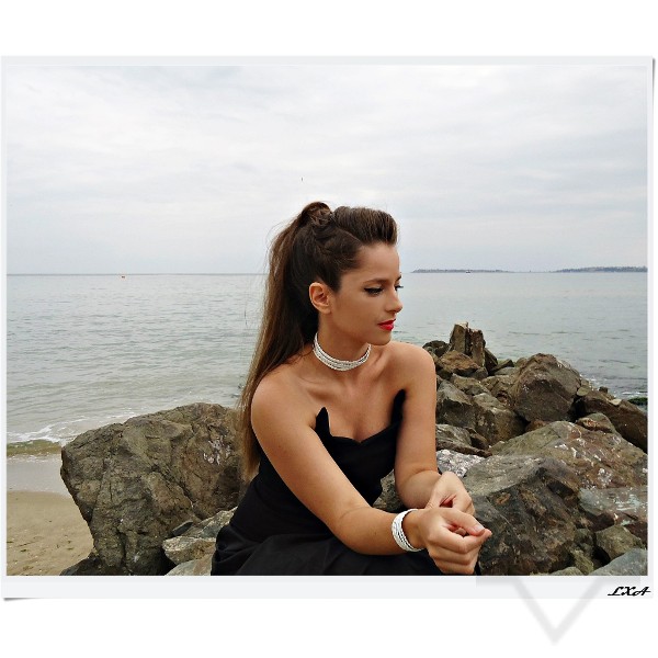 Дизайнерско колие LXA - White Chocker