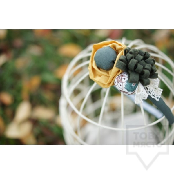 Диадема за коса LittleLady - маслено-зелена