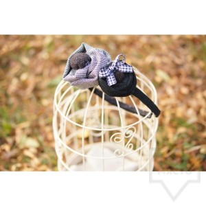 Диадема за коса LittleLady - сиво-черна