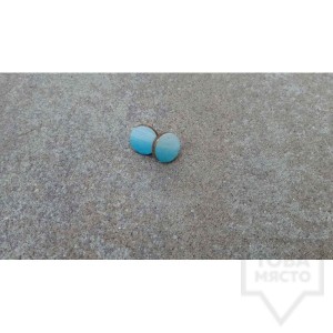 Дървени обеци Lollipop - Небе