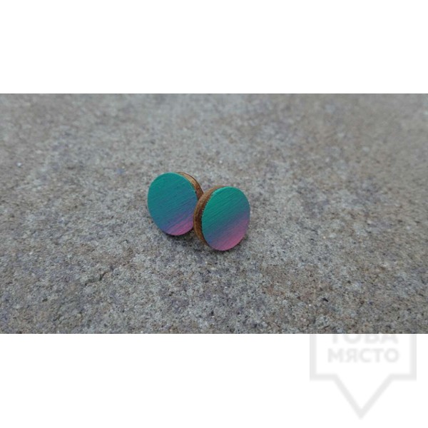 Дървени обеци Lollipop - colorful