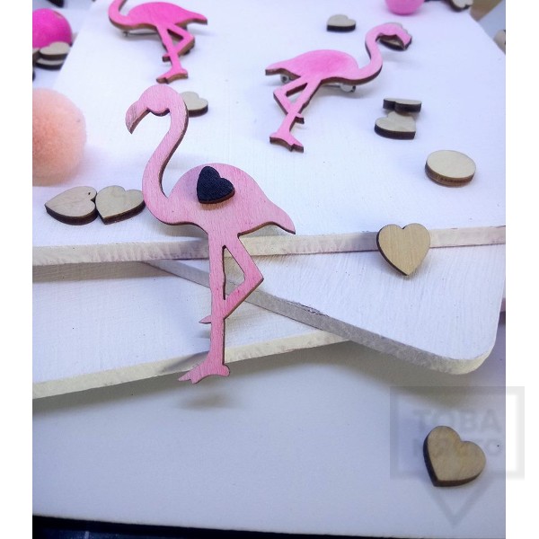 Ръчно изработена брошка Lollipop - Flamingo