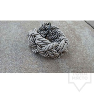 Ръчно изработена гривна Lollipop - Сиво въже