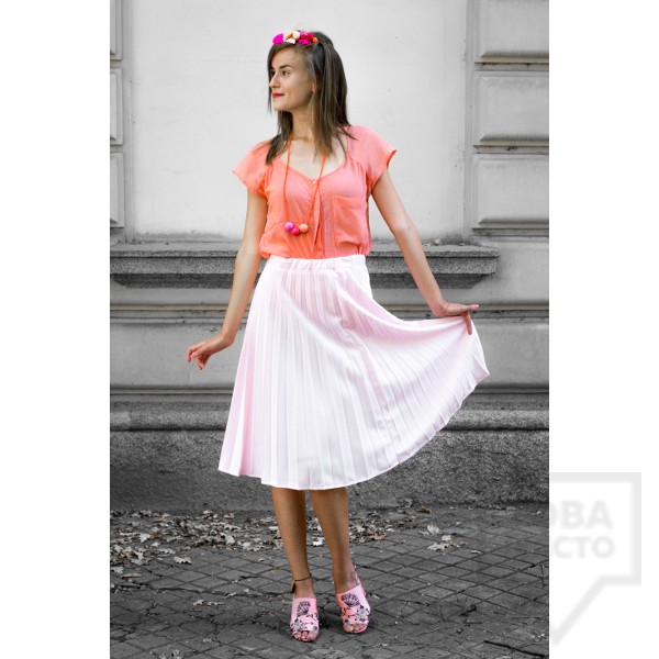 Ръчно изработено колие Lollipop - дърво и верижка в розово и оранжево.