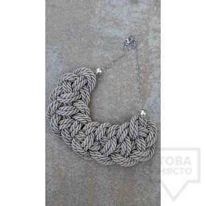 Ръчно изработено колие Lollipop - Сиво въже