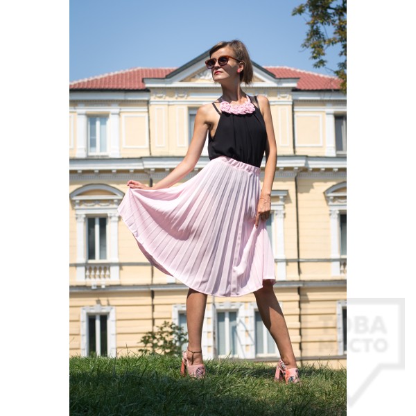 Ръчно изработено колие Lollipop - въже с панделка - розово