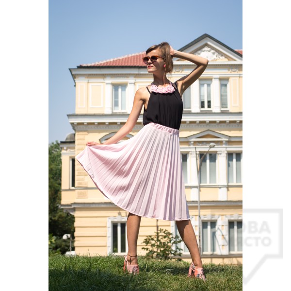 Ръчно изработено колие Lollipop - въже с панделка - розово