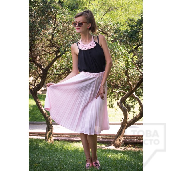 Ръчно изработено колие Lollipop - въже с панделка - розово