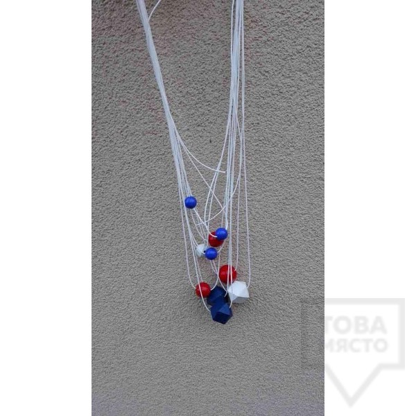 Ръчно изработено колие Lollipop - White