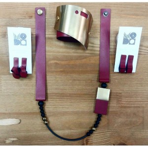 Колие с гривна и обеци MODO - Burgundy