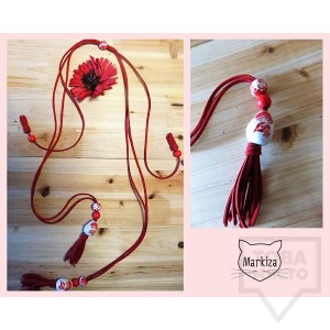 Дизайнерско колие Markiza - Red Flowers