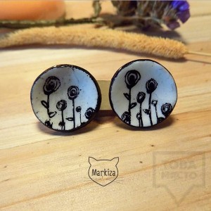 Ръчно изработени обеци Markiza - Black Roses