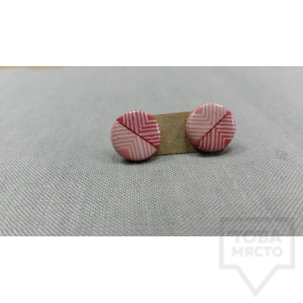 Ръчно изработени обеци Markiza - Cirlcle Red Elements