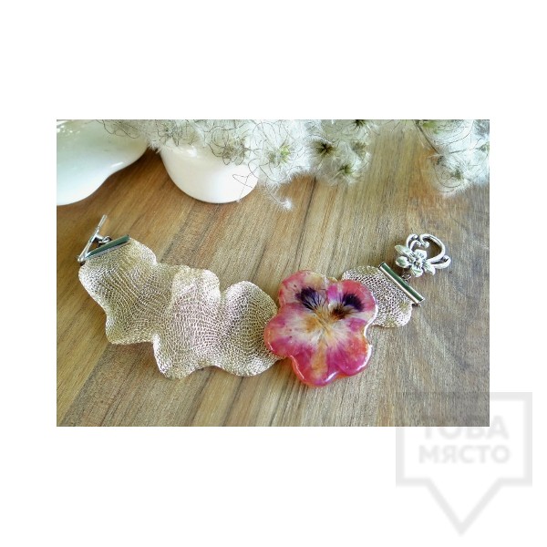 Дизайнерска гривна Megan Flower - налба