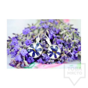 Дизайнерски обеци MeganFlo - висящи сини градини