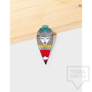 Брошка Mihha - Girl with a fan