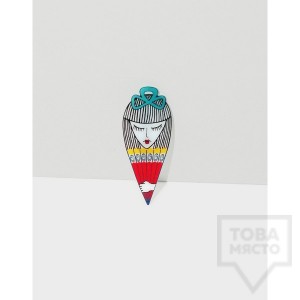 Брошка Mihha - Girl with a fan
