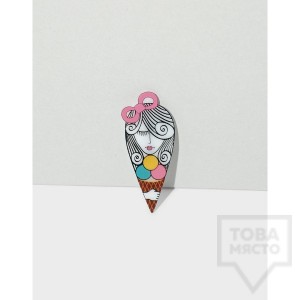 Брошка Mihha - Girl with an ice cream