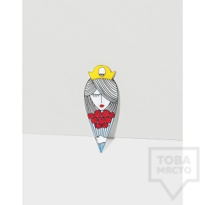 Брошка Mihha - Girl with roses