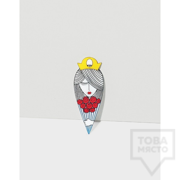 Брошка Mihha - Girl with roses