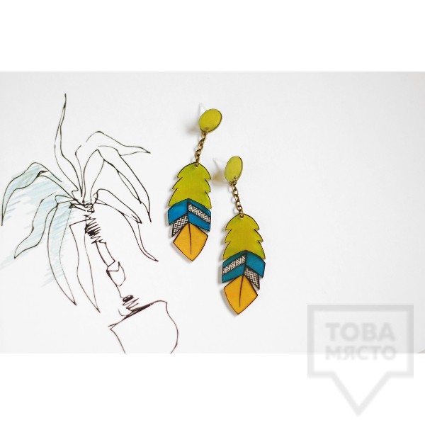 Дизайнерски обеци Mihha - Feathers
