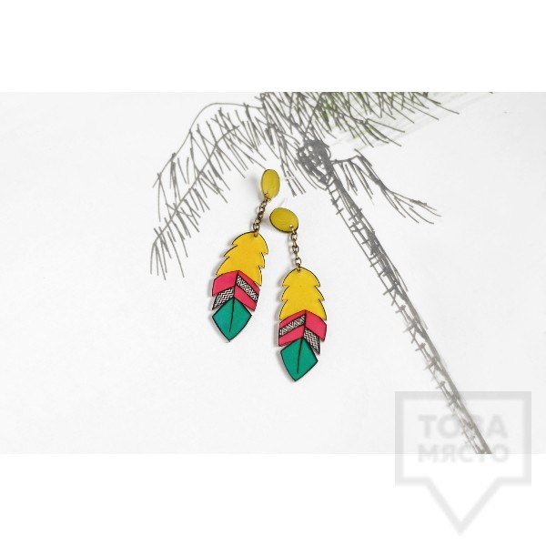 Дизайнерски обеци Mihha - Feathers