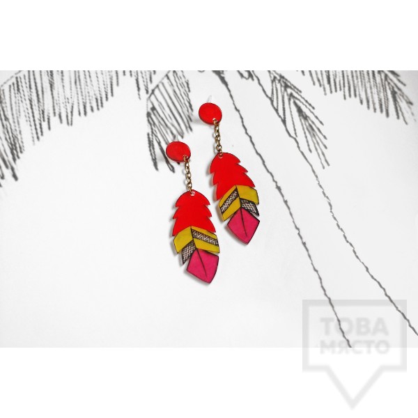 Дизайнерски обеци Mihha - Feathers