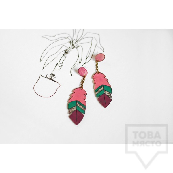 Дизайнерски обеци Mihha - Feathers