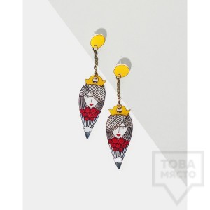 Дизайнерски обеци Mihha - Girl with roses