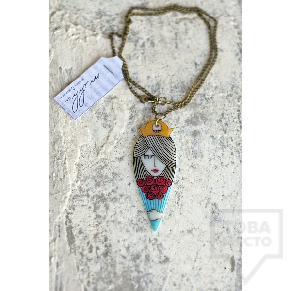 Дизайнерско колие Mihha - Girl with roses