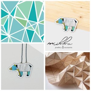 Дизайнерско колие Mihha - Origami Bear