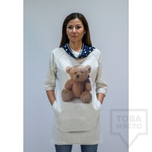 Дамска туника My Magenta - мечо пух в бяло