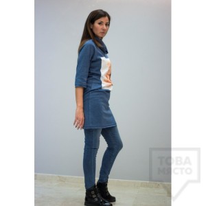 Дамска туника My Magenta - мечо пух в синьо