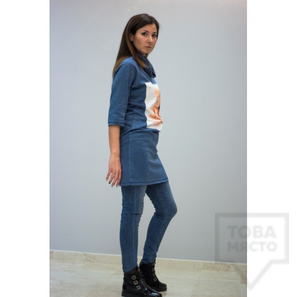 Дамска туника My Magenta - мечо пух в синьо