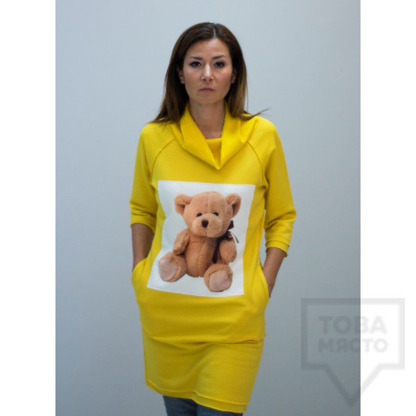 Дамска туника My Magenta - мечо пух в жълто