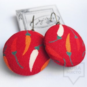 Обеци Nadya's Knit - чилипепър