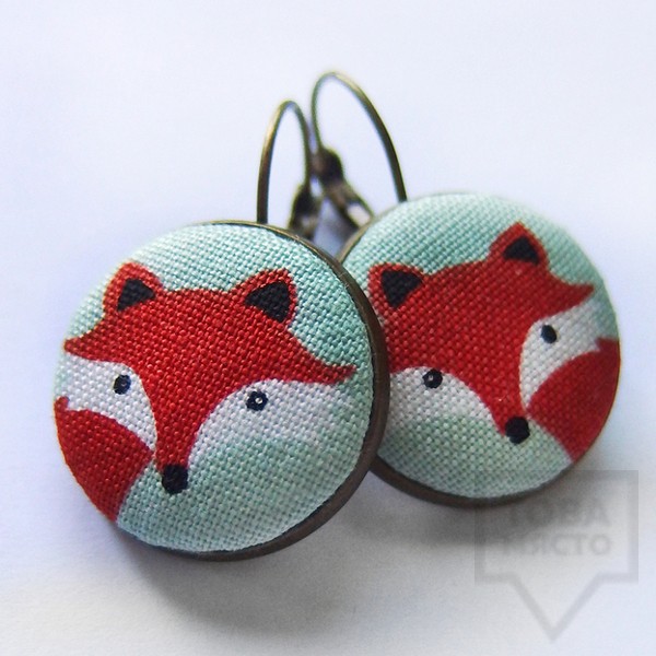 Обеци Nadya's Knit - лиса