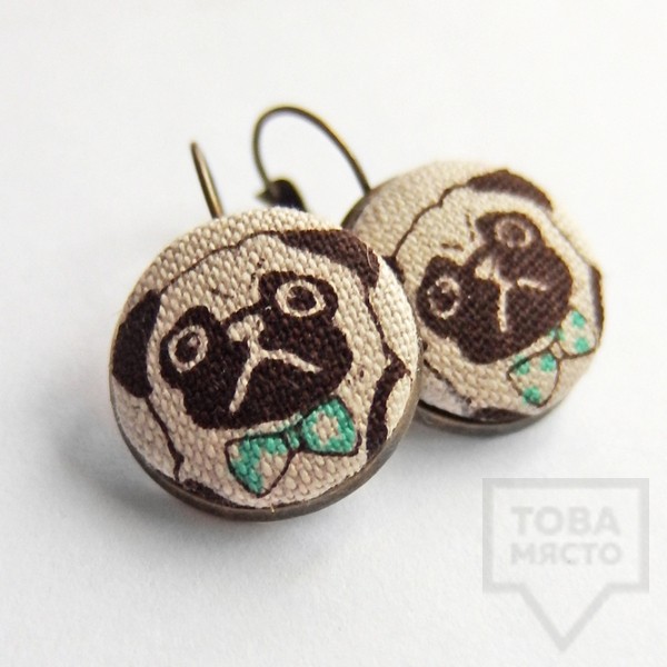 Обеци Nadya's Knit - мистър френч мопс