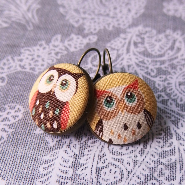 Обеци Nadya's Knit - пролетни сови