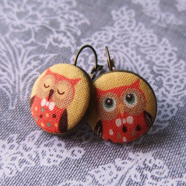 Обеци Nadya's Knit - пролетни сови